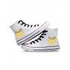 Halloween Canvas Shoes High Top Pumpkin and Letter Pattern Shoes - Blanc EU 43