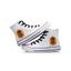 Halloween Pumpkin Skeleton Pattern High Top Canvas Shoes - Blanc EU 43