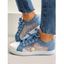 Polka Dots Print Breathable Mesh Lace Patchwork Shoes - Bleu profond EU 37