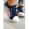 Polka Dots Print Breathable Mesh Lace Patchwork Shoes - Bleu profond EU 40