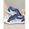 Polka Dots Print Breathable Mesh Lace Patchwork Shoes - Bleu profond EU 36