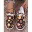 Halloween Pumpkin Print Lace Up Canvas Shoes - Noir EU 43