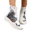 Halloween Skeleton Print High Top Slip On Shoes - Blanc EU 43