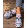 Halloween Skull Print Knit Detail Slip On Shoes - Blanc EU 42