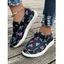 Colorfly Butterfly Print Lace Up Canvas Shoes - BLACK EU 43