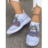 Halloween Skull and Rose Print Slip On Shoes - multicolor A EU 38