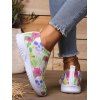 Halloween Skull and Floral Print Slip On Shoes - multicolor A EU 40
