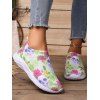 Halloween Skull and Floral Print Slip On Shoes - multicolor A EU 39