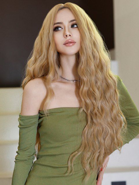 Long Middle Part Wavy Capless Fluffy Synthetic Wig