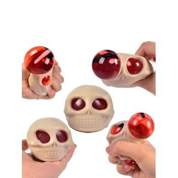 

3 Pcs Halloween Skull Design TPR Squeeze Toys, Light yellow