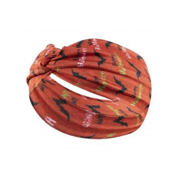 

Halloween Allover Print Twist Headband, Dark orange