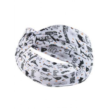 

Halloween Allover Print Twist Headband, White