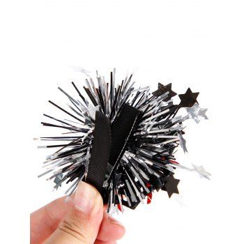 

2 Pcs Halloween Star Decor Mesh Side Hair Clips, Black