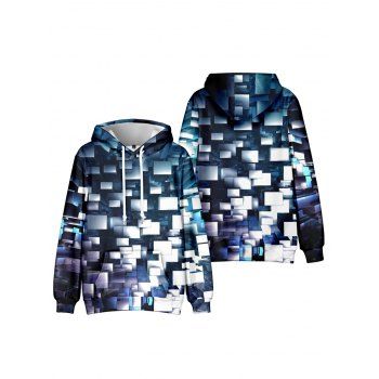 

Abstract 3D Print Hoodie Kangaroo Pocket Drawstring Casual Hoodie, Multicolor