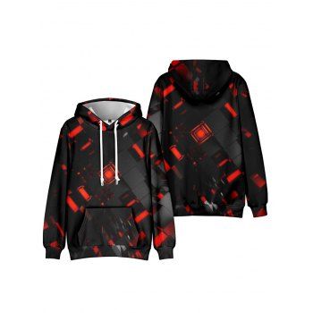 

3D Print Drawstring Hoodie Kangaroo Pocket Casual Hoodie, Multicolor