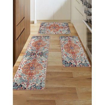 

Ethnic Print Anti-slip Absorbent Kitchen Floor Mat Set, Multicolor c