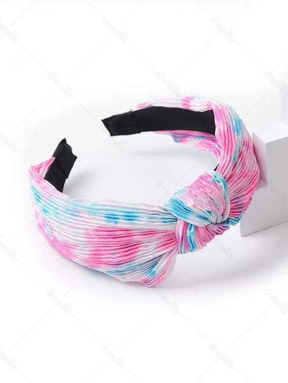 Bandeau Elégant Noué Teinté Imprimé - Rose clair 