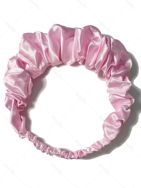 Bandeau Elastique en Couleur Unie en Satin - Rose clair 