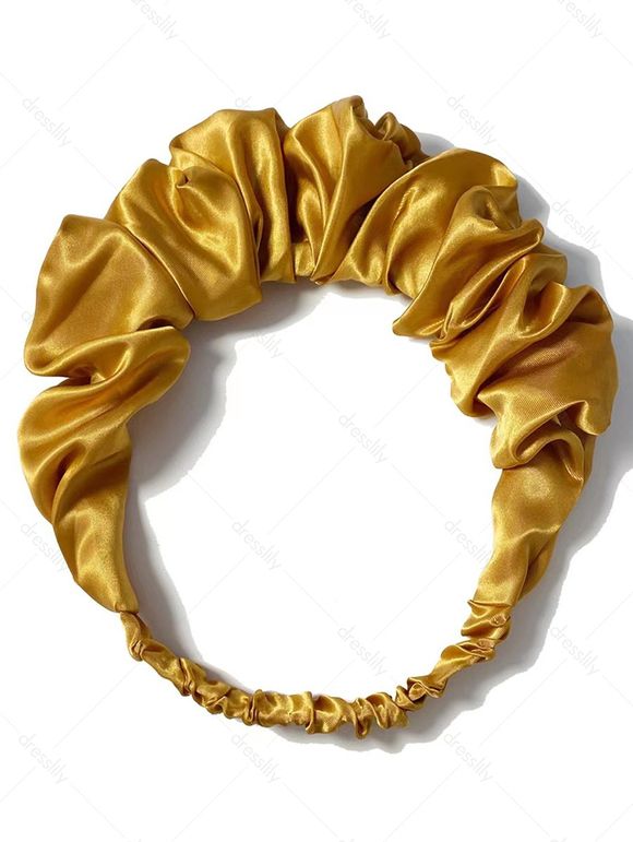 Bandeau Elastique en Couleur Unie en Satin - Deep Yellow 