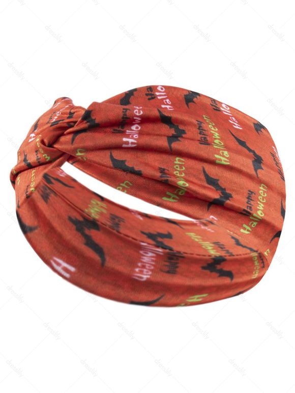 Bandeau D'Halloween Tordu Imprimé Partout - Orange Foncé 