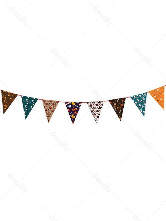 Drapeau de Traction Suspendu en Toile de Fond de Fanion de Fête d'Halloween - multicolor B 