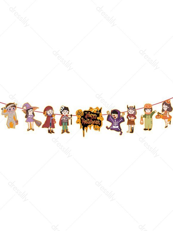 Drapeau de Tirage Suspendu de Dessin Animé d'Halloween - multicolor B 