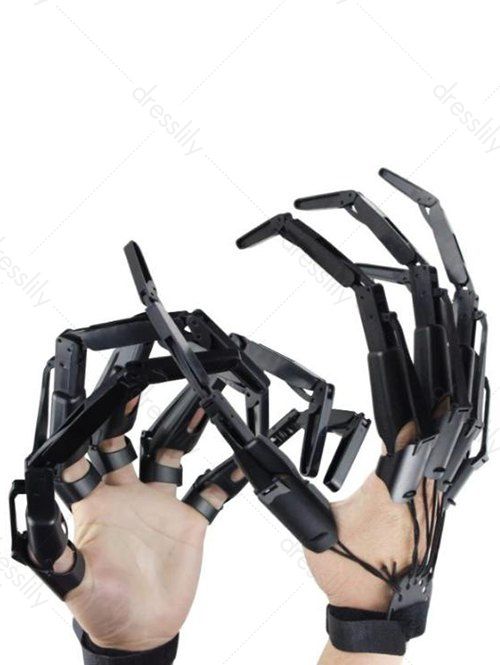 Accessoires de Décoration de Fête de Cosplay de Doigts Articulés d'Halloween - Noir 