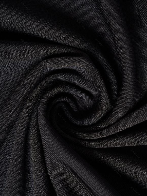 Mini Robe Ligne A Simple à Bretelle Bouclée sans Manches en Couleur Unie à Œillet - Noir M