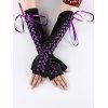 Mitaines avec Lacets Style Gothique D'Halloween - Violet 1 PAIR