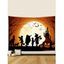 Tapisserie Murale à Imprimé Personnage et Lune pour Halloween - multicolor A 