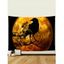 Tapisserie Murale à Imprimé Corbeau et Lune pour Halloween - multicolor A 