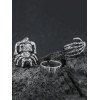 3 Pièces Ensemble de Bagues en Forme de Clown Squelette pour Halloween Style Gothique - Argent 