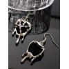 Boucles D'Oreilles Pendantes en Forme de Cœur D'Halloween - Noir 