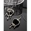 Boucles D'Oreilles Pendantes en Forme de Cœur D'Halloween - Noir 
