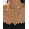 Collier de Chaîne Superposé Etoile Cœur à Frange - d'or 
