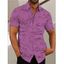 Chemise de Plage Vacance à Imprimé Palmier à Col Relevé avec Bouton - Violet clair XXXL
