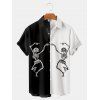Chemise D'Halloween Boutonnée à Imprimé Squelette à Col Relevé - multicolor B XXXL