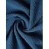 Smocked Waist Dress Plain Color Mock Button V Neck Casual Midi Dress - DEEP BLUE XL