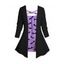 Haut D'Halloween Croisé à Imprimé Chauve-souris de Grande Taille Faux Deux Pièces - Violet clair 3X