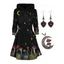 Ensemble de Robe à Capuche D'Halloween à Imprimé Champignon avec Collier Pendant Boucles d'oreilles - multicolor 
