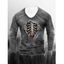 T-shirt D'Halloween à Imprimé Squelette à Manches Longues à Col Rond - multicolor A M