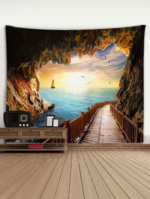 Seaside Landscape Print Home Decor Hanging Wall Tapestry