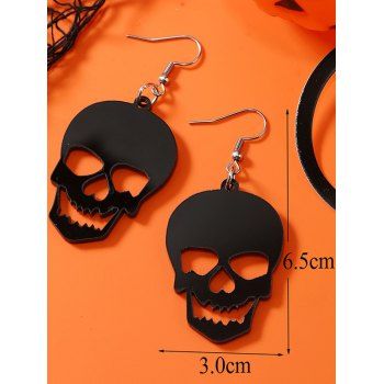 Hollow Out Skull Shape Halloween Hook Drop Earrings