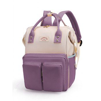 

Large Capacity Colorblock Durable Waterproof Outing Baby Nappy Backpack, Concord