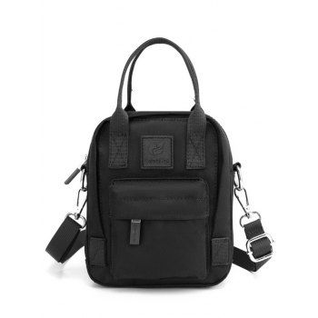 

Solid Color Zipper Adjustable Crossbody Bag, Black