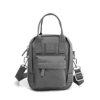 

Solid Color Zipper Adjustable Crossbody Bag, Gray
