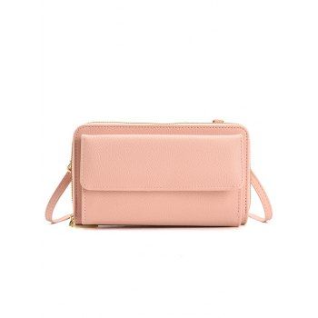 

Solid Color PU Adjustable Strap Crossbody Bag, Light pink