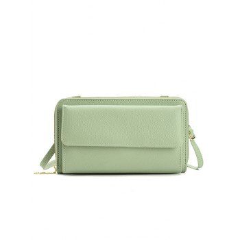 

Solid Color PU Adjustable Strap Crossbody Bag, Green