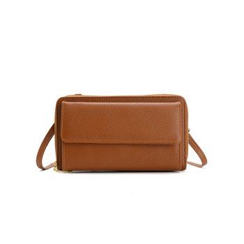 

Solid Color PU Adjustable Strap Crossbody Bag, Coffee