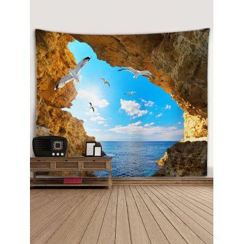 

Seaside Landscape Print Home Decor Hanging Wall Tapestry, Multicolor b